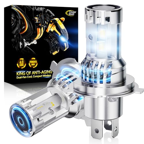 Cougar Motor H4 Bulb, Dual Cooling Fan 13X Brightness 9003 6500K Fog Light - size: H4