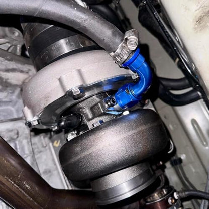 AN10 Oil Drain Flange, Aluminum Alloy Vehicle Turbo Oil Return Drain Flange Adapter with Gasket & Bolts, Leak Proof Automotive Replacement Accessories, Compatible with GT28 GT30 GT35 - size: AN10