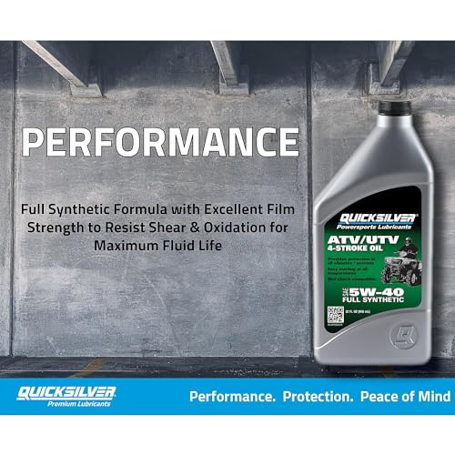 Quicksilver 5W-40 Full Synthetic 4-Stroke ATV Engine Oil, 1 Quart