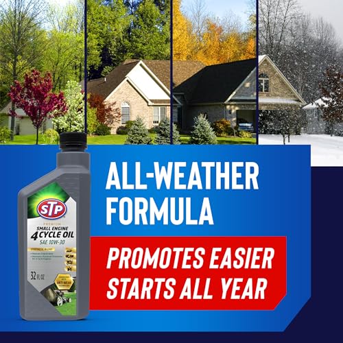 STP Premium Small Engine 4 Cycle Oil Formula, SAE10W-30 Small Engine Oil & Care Formula Reduces Wear for Lawnmower, Push Mower, Tractor, 32 Oz, STP (Pack of 2) - size: 32 OZ (Pack of 2)