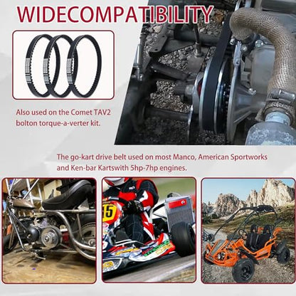 3PCS 30 Series Go Kart Drive Belt Replaces Manco 5959 / Comet 203589 Durable Trorque Converter Belt - size: 30 Series 5959