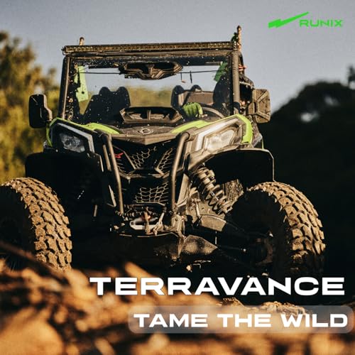 RUNIX UTV SxS Radial Tires, RUNIX TerraVance, 35X10R15, 35X10-15, 8PR, Radial Tire, Set of 4, All Terrain, Tubeless - size: 35X10R15