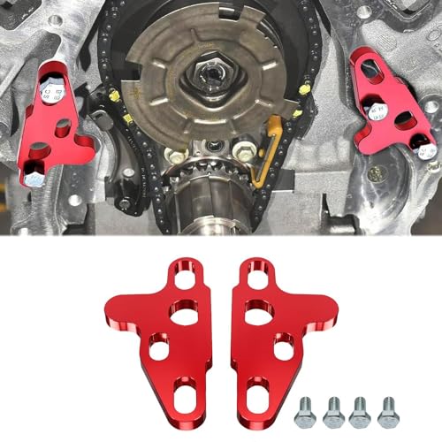 2PCS Red Oil Pump Alignment Girdle Brace Kit,Billet Aluminium CNC Machined Oil Pump Guide Hold Down Tool for GM Gen V LT1 LT4 LT5 L83 L86 L87 Engine Cam Swap,Anodized Finish with Bolts - color: RED