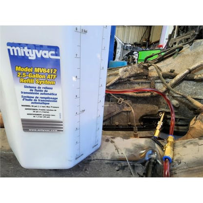 Mityvac MV6412A ATF Pneumatic Sealed Automatic Transmission Refill System, Integrated Manual Pump, 2.5 Gallon (10Liter), Flow Control Valve, Quick-Change Connection, Integrated Pressure Relief Valve - style: MV6412A