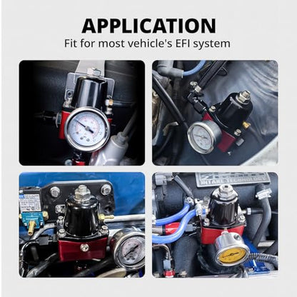 EVIL ENERGY Fuel Pressure Regulator (20-75PSI, 75-120PSI), 6AN EFI Adjustable - color: Red
