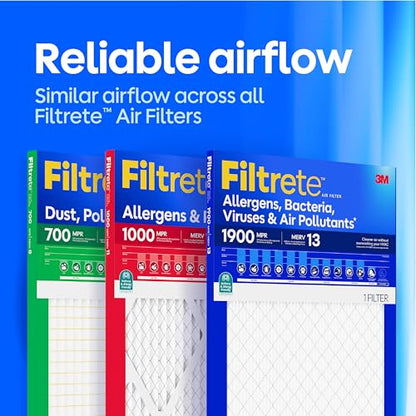 Filtrete 14x18x1 Air Filter, MERV 11, MPR 1000, Allergens & Pet Dander, 3-Month AC and Furnace Filters, Cleaner Air, Reliable Airflow, 4 HVAC Filters (Actual Size 13.81 x 17.81 x 0.81 in) - size: 14x18x1
