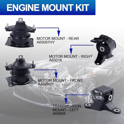 4PCS Engine Motor Mount Set for 2010-2013 Acura MDX ZDX 3.7L V6 Auto - size: MDX 2010-2013 auto