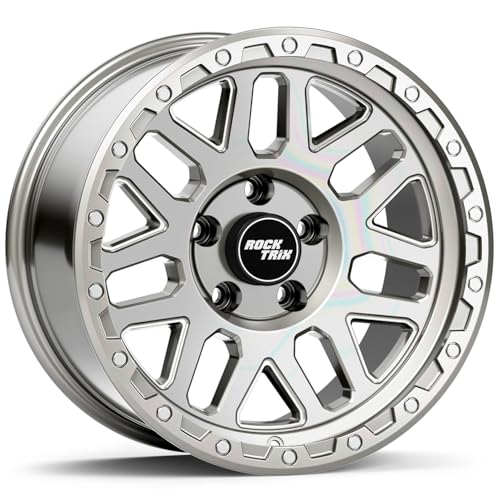 RockTrix RT110 18 inch Wheel, 18x9, 5x150, 12mm Offset, Machined Silver - color: Machined Silver, size: 18x9 -12mm offset