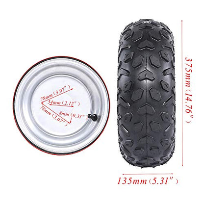 Set of 2 ATV Go Kart Tire 145/70-6 With Rim Tubeless 4PR - size: 2 pcs