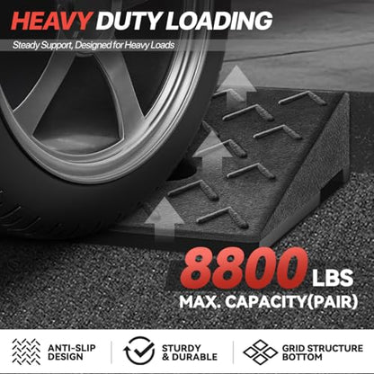 3" Rise Rubber Curb Ramp for Forklift, Driveway Sidewalk, Heavy Duty Car - size: 3" Rise Arrow