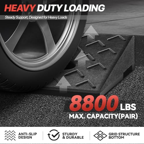 3" Rise Rubber Curb Ramp for Forklift, Driveway Sidewalk, Heavy Duty Car - size: 3" Rise Arrow