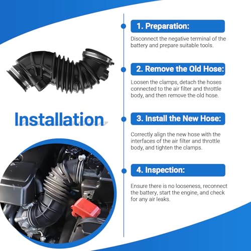 Engine Air Intake Hose with Clamps Fits for 2005-2008 Toyota Corolla Matrix 1.8L Replaces 178810D120 696-711