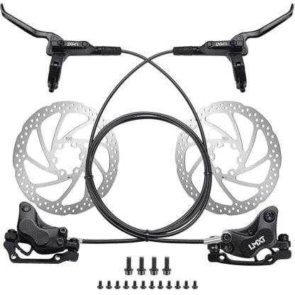 TOBWOLF MTB Hydraulic Disc Brake Set, Four-Piston Bike Brake Upgrade Kit - color: Upgrade Hydraulic Disc Brake Set - Four Piston