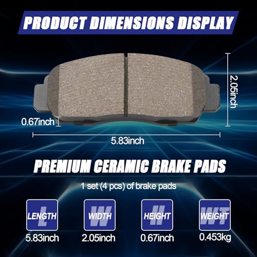 Ceramic Front Brake Pads for Honda Accord 2003-2011 - size: D787