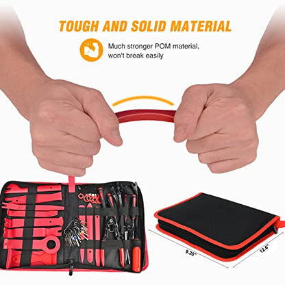 GOOACC 238Pcs Auto Trim Removal Tool and Push Pin Retainer Clip Set - color: 120Pcs Clips + 118 Remover Red