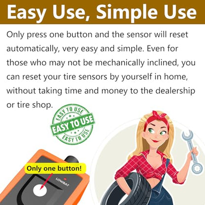 EL-50448 TPMS Relearn Tool with Battery Chevy TPMS Reset Tool for Cadillac GMC Buick GM Tire Pressure Sensor Reset Tool Chevy Tire Pressure Monitoring System Sensor TPMS Programming Tool