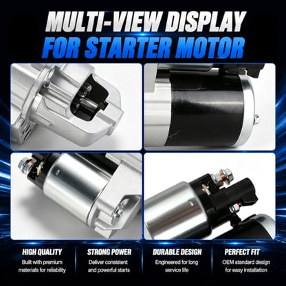 17986 Starter Compatible with Chevy Traverse 08-17,Impala 12-20,GMC Acadia 07-16,Buick Enclave Lacrosse,Cadillac SRX XTS STS,Pontiac Saturn Suzuki,3.0L 3.6L V6,12V 1.4KW 12Teeth,Replaces# 12645298 - size: 17986
