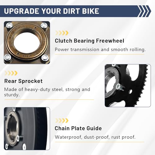 Rear Sprocket Freewheel Chain Plate Guide Assembly for Razor MX500 MX650 RSF350 SX500 Replacement 80 Tooth Sprocket, Mini Bike Freewheel Parts, Pit Bike Sprockets