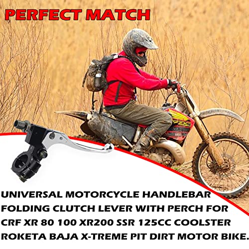 22mm 7/8" Left Universal Motorcycle Folding Brake Clutch Lever - color: Silver