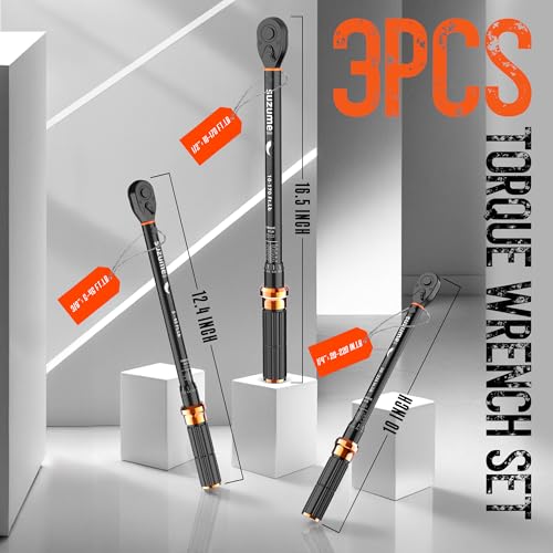 SUZUME 3/8 Inch Drive Torque Wrench Loud Click (5-45 Ft.Lb / 6.8-61 N.m) - size: 3/8-Inch, style: 5-45 Ft.Lb / 6.8-61 N.m