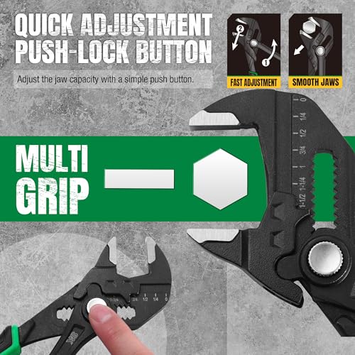 SK 7.5" Pliers Wrench, Smooth Parallel Jaw Water Pump Pliers, CR-V Steel - size: 7.5-inch Single