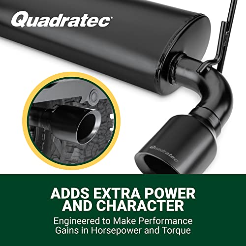 Quadratec Axle Back Dual Outlet Performance Exhaust System - Fits Jeep Wrangler JL 2018-2022 - Offroad Durability - Stainless Steel, Black Finish - Deep Smooth Exhaust Tone - 2.5" Pipe, 4" Tips