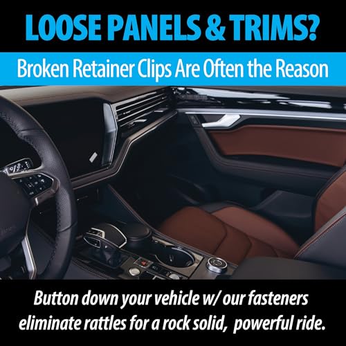 100Pcs Auto Car Fender & Bumper Pro Fastener Clips for GM 1605396, 1595864; Chrysler 6030441; Ford 388577S, W705589-S300 Push Rivets for Splash Shields, Wheel Well, Underbody Panels & More