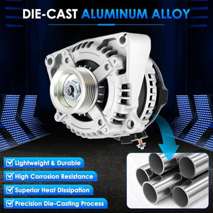 14007 Car Alternators Fit for Chevrolet Silverado 1500 2014-2019, Tahoe Suburban, for GMC Sierra 1500, Yukon, for Cadillac Escalade ESV 4.3L 5.3L 6.2L 6.6L Automotive Replacement Alternator - size: #14007N, 14007 Alternator