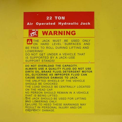 22 Ton Hydraulic Floor Jack Metal Yellow Unmatched Strength Heavy-Duty Tasks Commercial Use