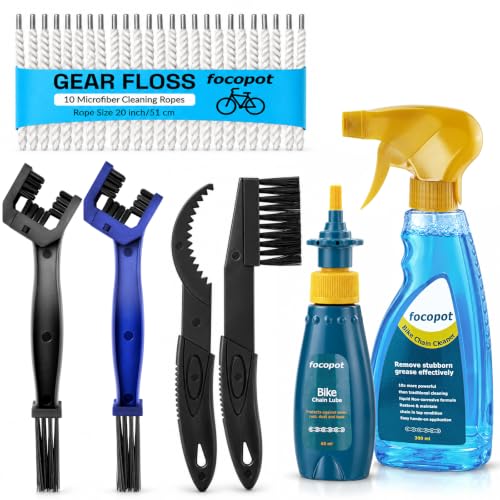 Bike Chain Cleaning Kit with Bicycle Chain Degreaser,Wet Lube,Chain Brush