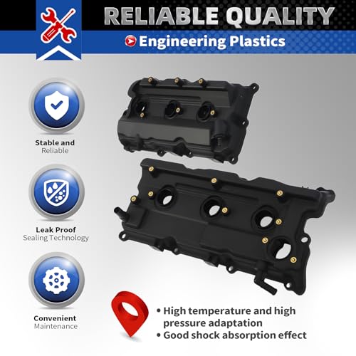 Dual Valve Cover Set with Gasket Compatible with Pathfinder QX4 3.5L 02-03