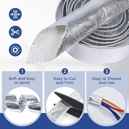 Automotive Heat Shield Sleeve 1inch-3.2ft High Temp Sheathing Roll - size: 1"-3.2ft