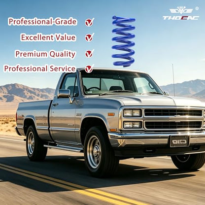 3'' Front Lowering Coil Springs Compatible with 1963-1987 Chevy C10 GMC C15 2WD, Bolt-On Powder Coated Drop Coils Front Suspension Kit (Blue) - color: blue, size: 1963-1987 C10 C15
