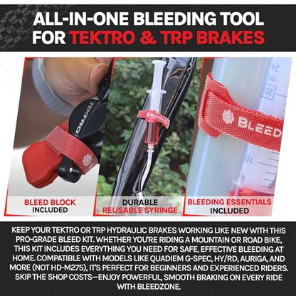 BleedZone Tektro Brake Bleed Kit with 120ml Mineral Oil for TRP Brakes