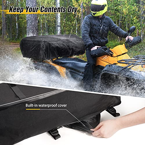 Morjor 55L ATV Storage Bags with Extra Waterproof Cover, Upgraded Zippers