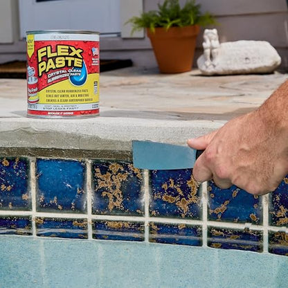 Flex Paste Rubberized Waterproof Sealant Paste, Clear, Quart - size: Quart