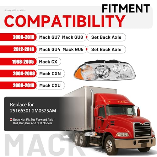 HECASA Halogen Headlight w/Bulbs Compatible with CX CXN CXU GU4 GU5 GU7 GU8 - color: Clear Lens+Chrome Housing, size: Right