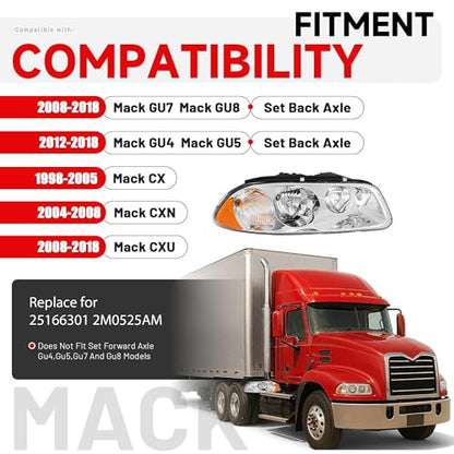 HECASA Halogen Headlight w/Bulbs Compatible with CX CXN CXU GU4 GU5 GU7 GU8 - color: Clear Lens+Chrome Housing, size: Right