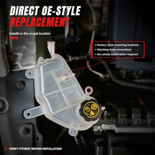 Coolant Overflow Reservoir Tank with Cap Compatible with Chevrolet Sonic 2012-2020 1.4L 1.8L Engine Coolant Recovery Expansion Tank Replace 603-386 GM3014167 95048411 - size: 603-386