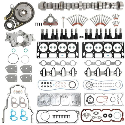 5.3L NON AFM Camshaft Lifter Kit with Full Gasket Set for Overhaul - color: QH-DTB-GM5300-NAFM-001