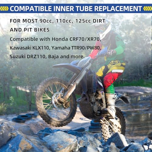 GICOOL 2.75/3.00-12" (80/100-12) Dirt Bike Butyl Inner Tube, TR4 Valve Stem - size: 2.75/3.00-12
