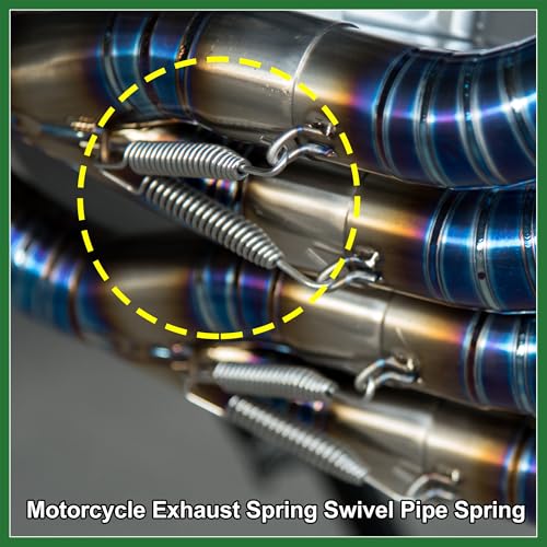 Motoforti 2 Pcs Motorcycles Universal Exhaust Pipe Spring 80mm 3.15" Stainless Steel Exhaust Pipe Spring Hook Modified Accessory Silver Tone Long-lasting
