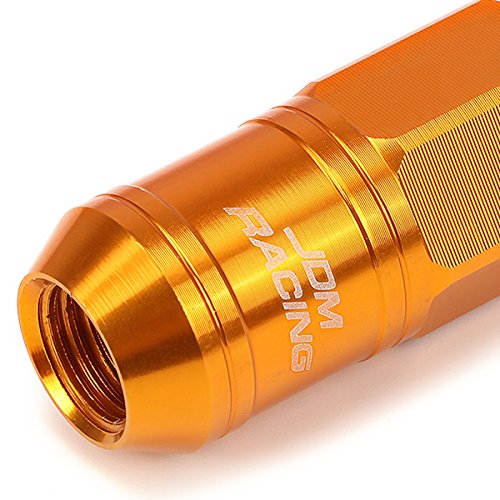 Auto Dynasty M12 x 1.5 Open End Design 16-Piece Aluminum Alloy Wheel Lug Nuts + 4 x Lock Nut + 1 x Lock Nut Key (Orange) - color: Orange