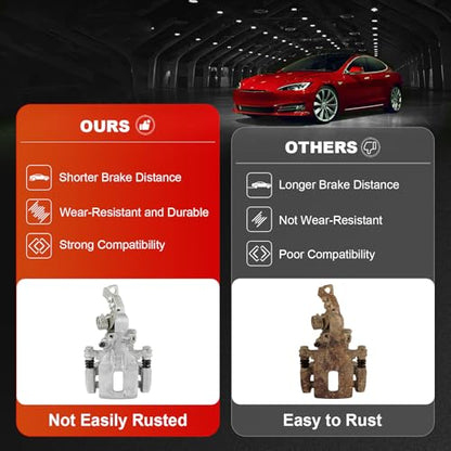 cciyu Rear Left & Right Disc Brake Calipers Assembly 19-B1447 19-B1446 - size: Rear[19-B1447+19-B1446]