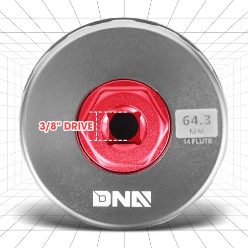 DNA MOTORING Oil Filter Wrench 64.3mm 14 Flute Filter Cap Socket Remover Tool Compatible with Toyota Lexus Scion, Precision CNC Machined Aluminum, TOOLS-00540 - size: 64.3mm 14 flute