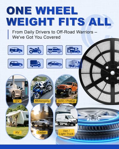 1/4 oz Adhesive Stick-On Roll Wheel Weights, Low Profile, Gray 715pcs - color: Gray-Roll, size: 0.25oz - 1Roll