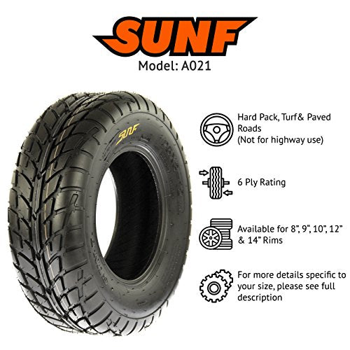 【2】SunF 22x10-10 ATV UTV Tires 22x10x10 Tubeless 6 Ply for 10 Rims - A021, black - size: 22x10-10