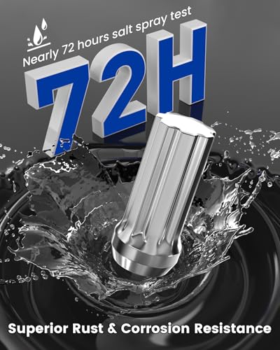 GAsupply 14x2 Lug Nuts Spline, 2" 50mm Tall Conical Seat, 32PCS+ 1 Key - color: Silver, size: M14x2.0, style: 32 Pack- 2" Tall