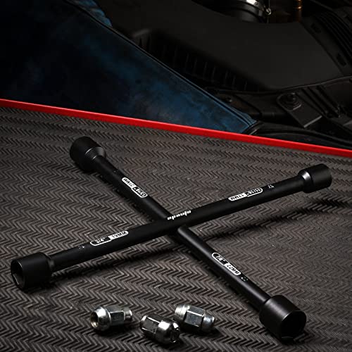 EPAuto 14" Heavy Duty Universal Lug Wrench, 4-Way Cross Wrench, Black - color: Black