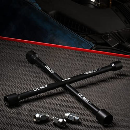 EPAuto 14" Heavy Duty Universal Lug Wrench, 4-Way Cross Wrench, Black - color: Black